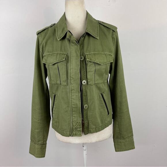 Sanctuary Utility Habitat Military Green Denim Jacket in Cactus 100% Cotton XS - Picture 13 of 16